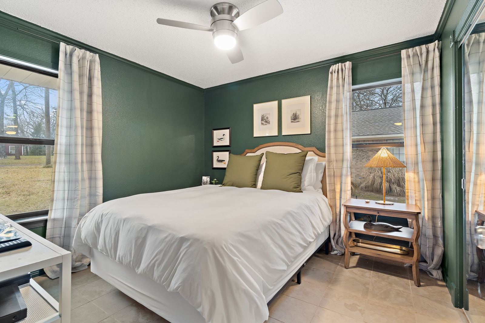 Bedroom with white linens